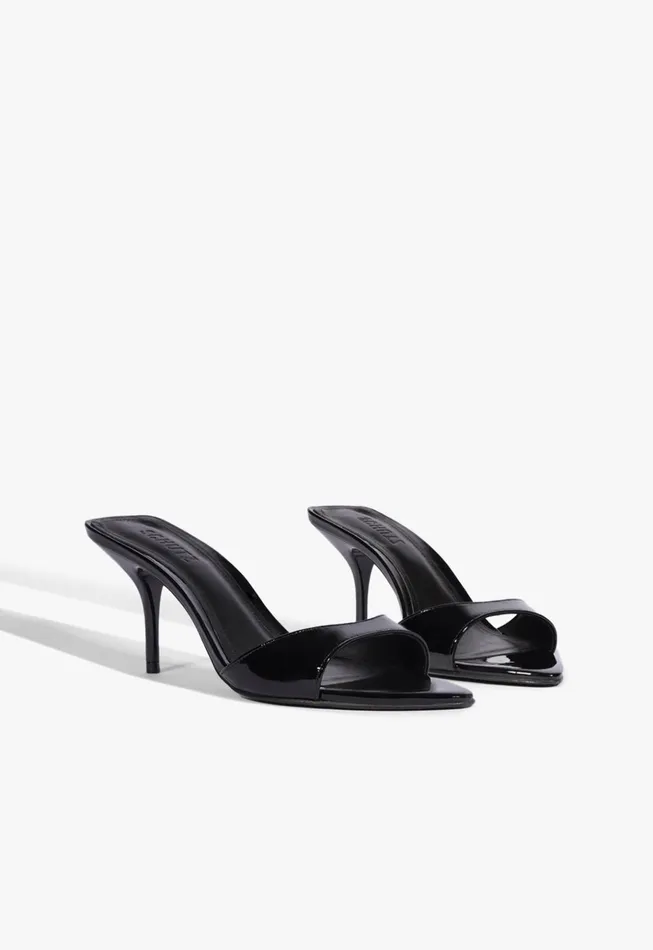 Elodie Patent Leather Sandal Black Women Schutz Shoes Mules