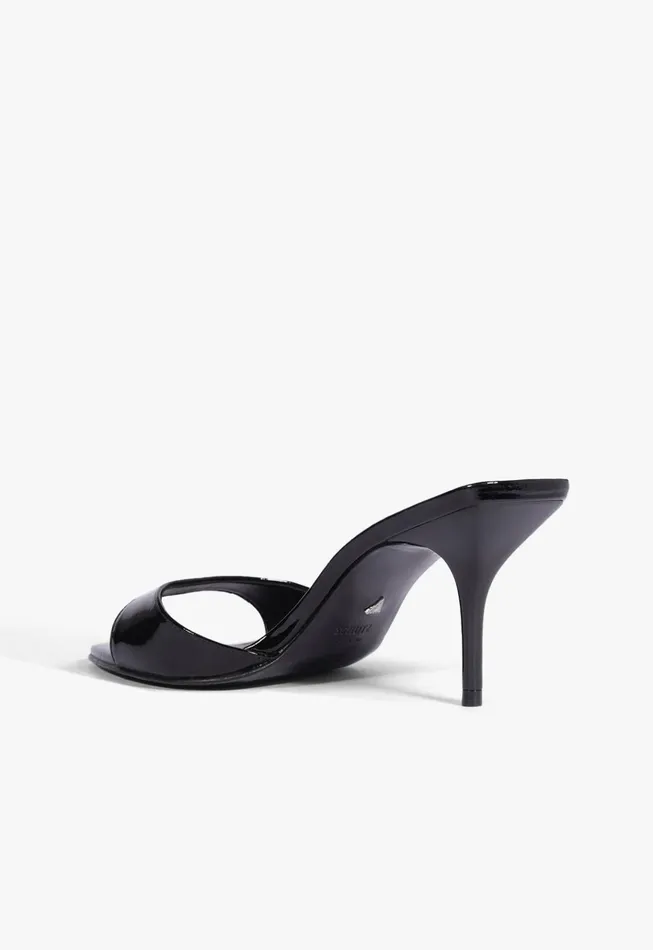 Elodie Patent Leather Sandal Black Women Schutz Shoes Mules
