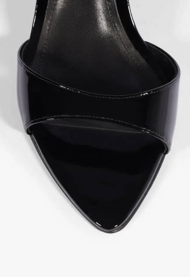 Elodie Patent Leather Sandal Black Women Schutz Shoes Mules