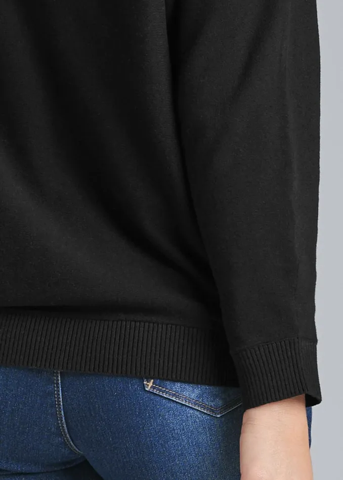 EMBELLISHED HEART SWEATER Black Women VENUS Pullover