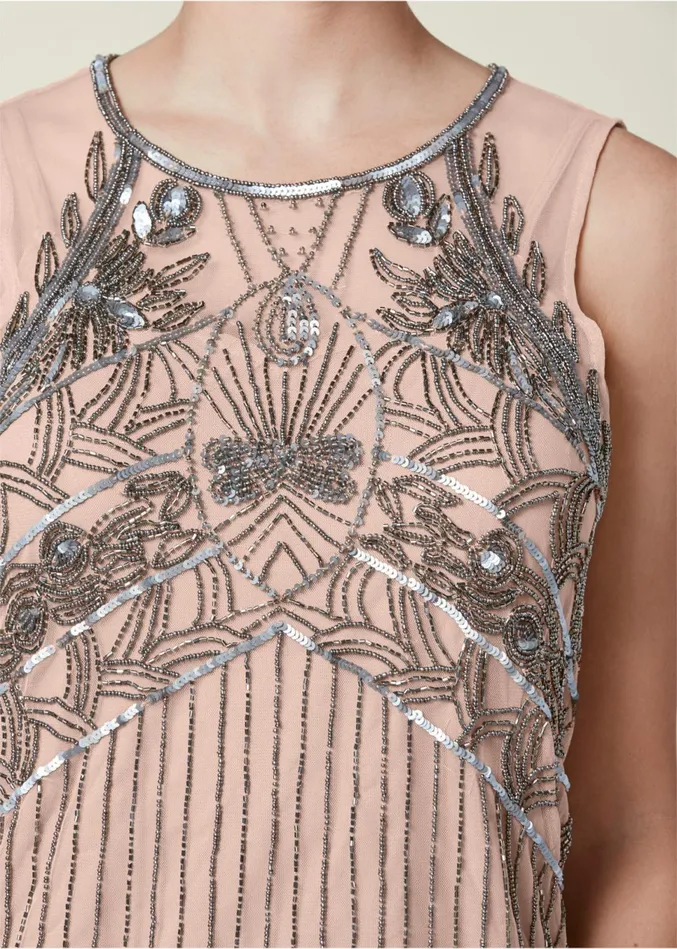 EMBELLISHED MESH TOP Light Pink Women VENUS Night Out Tops