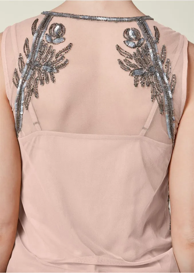 EMBELLISHED MESH TOP Light Pink Women VENUS Night Out Tops