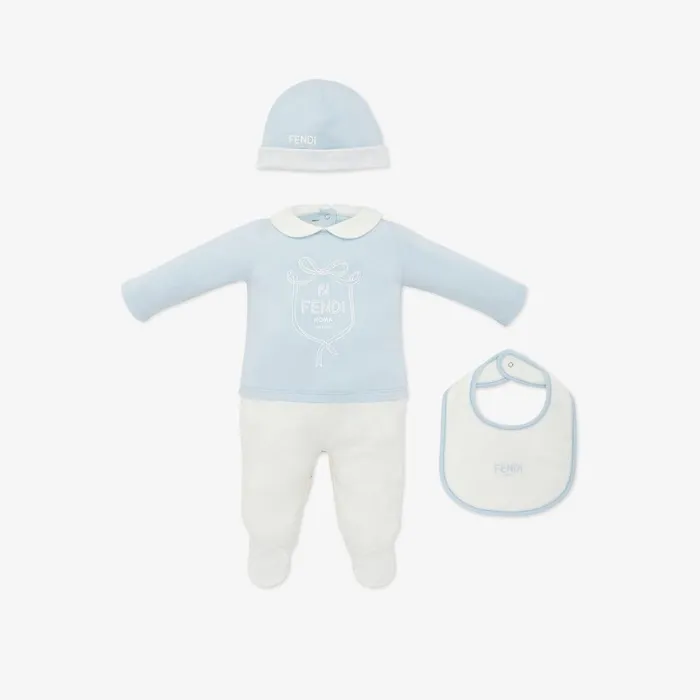Fendi Baby Boy Baby Set Light Blue Jersey Baby Set 8211 Kids