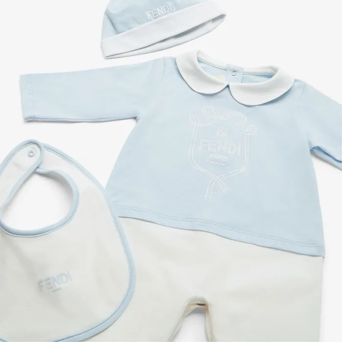 Fendi Baby Boy Baby Set Light Blue Jersey Baby Set 8211 Kids