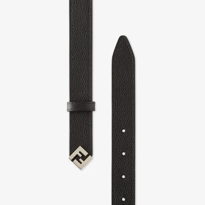 Fendi Belts FF Squared Belt Black Leather Belt 8211 Men