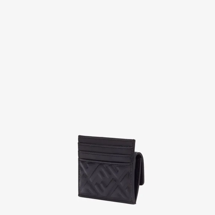 Fendi Card Holders Baguette Card Holder Black Nappa Leather Card Holder 8211 Women