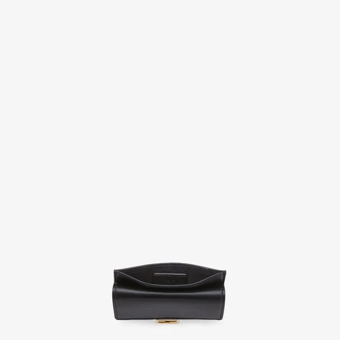 Fendi Card Holders Baguette Card Holder Black Nappa Leather Card Holder 8211 Women