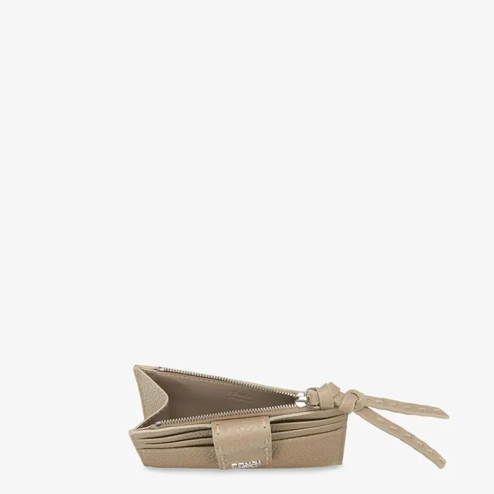 Fendi Card Holders FF Diamonds Zip Card Case Dove Gray Selleria Card Holder 8211 Women