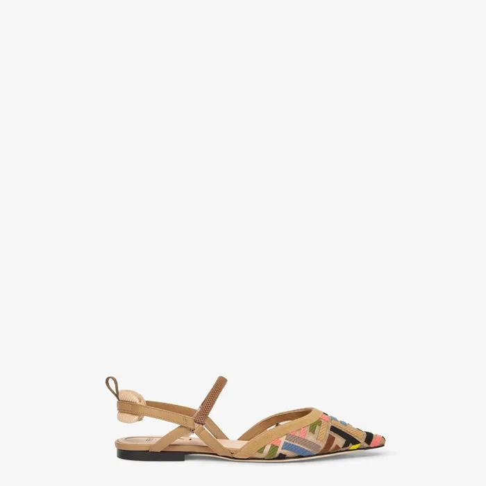 Fendi Colibr Colibr Lite Multicolor Mesh Flat Slingbacks 8211 Women