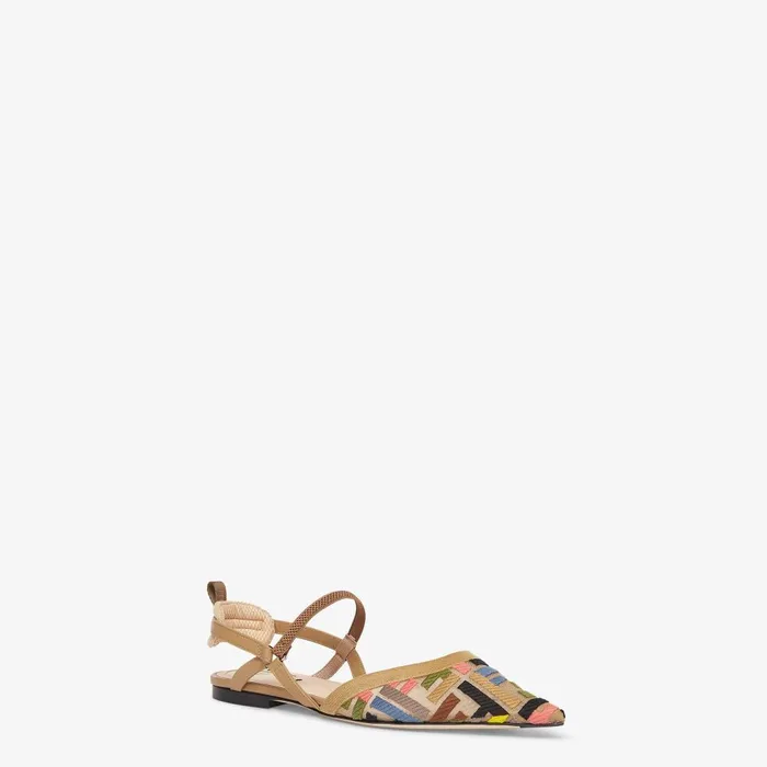 Fendi Colibr Colibr Lite Multicolor Mesh Flat Slingbacks 8211 Women