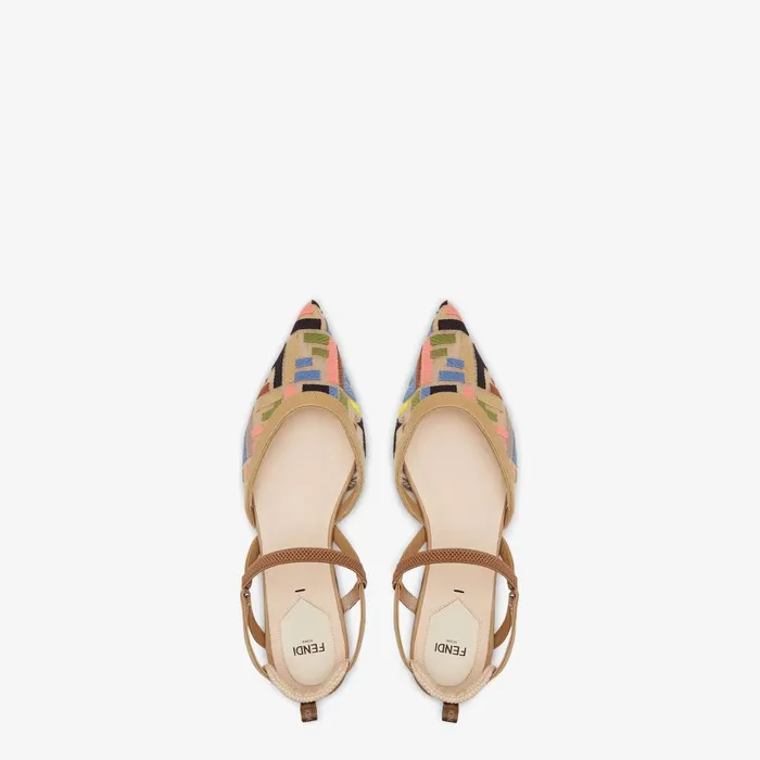 Fendi Colibr Colibr Lite Multicolor Mesh Flat Slingbacks 8211 Women