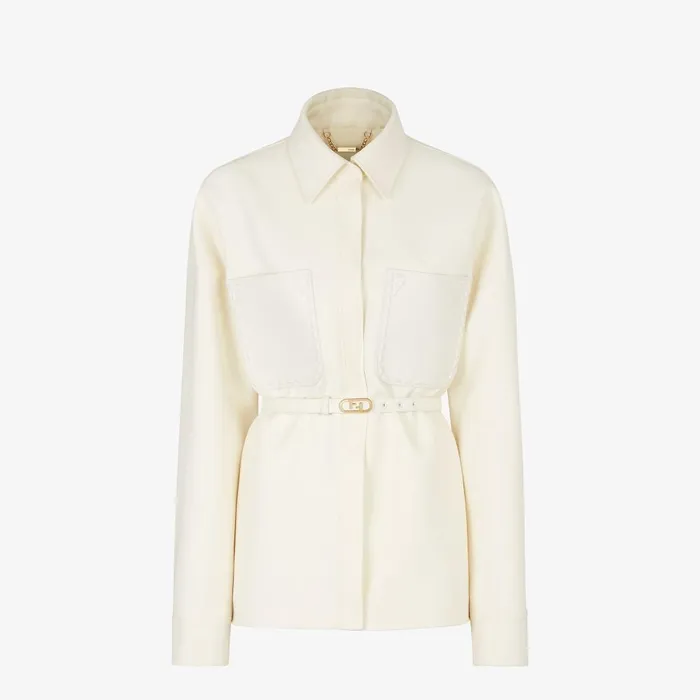Fendi Coordinated Sets Jacket White Wool And Silk GoTo Jacket 8211 Women