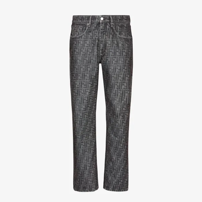 Fendi Coordinated Sets Long Jeans Gray FF Jeans 8211 Men