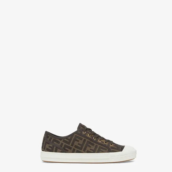 Fendi Essentials For Women Domino Brown FF Fabric Lowtops 8211 Women