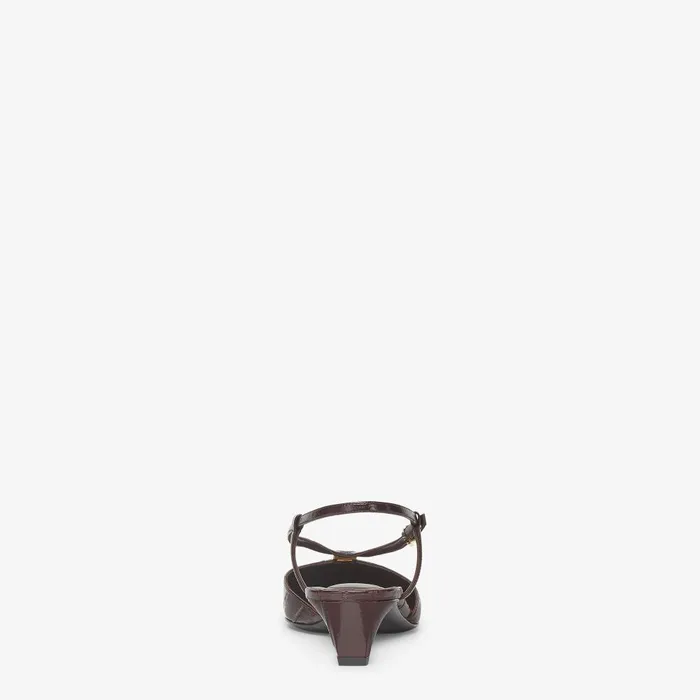 Fendi FFold Fendi FFold Brown Eel Leather Lowheeled Slingbacks 8211 Women