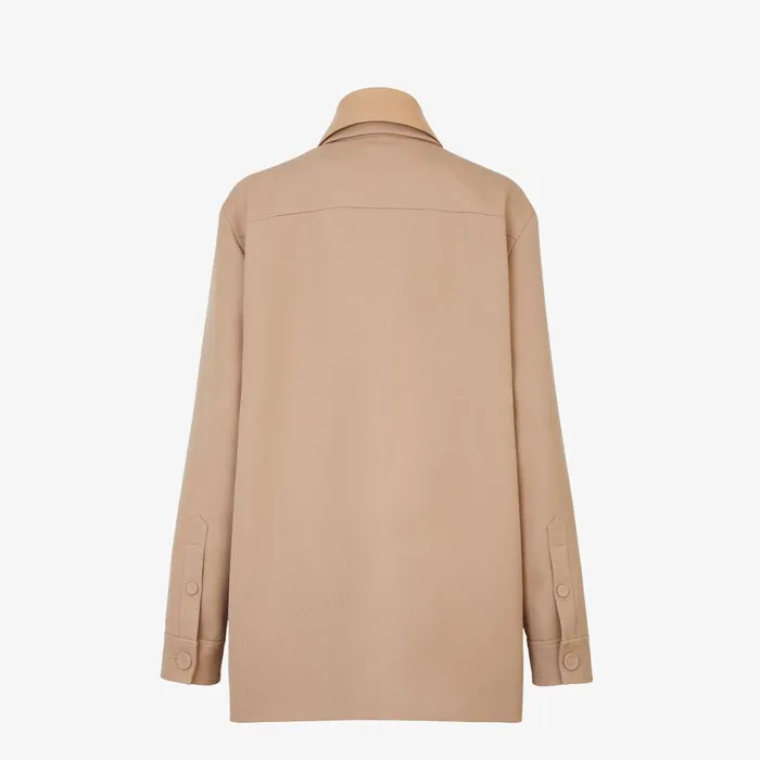 Fendi Jackets Jacket Beige Wool Grain De Poudre GoTo Jacket 8211 Women