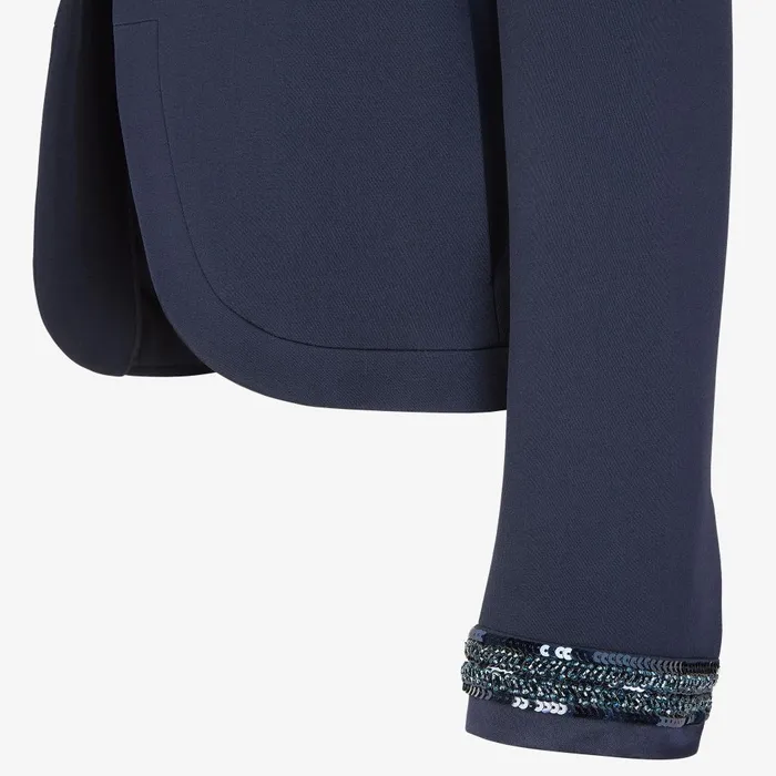 Fendi Jackets Jacket Navy Blue Cady Jacket With Sequins 8211 Women