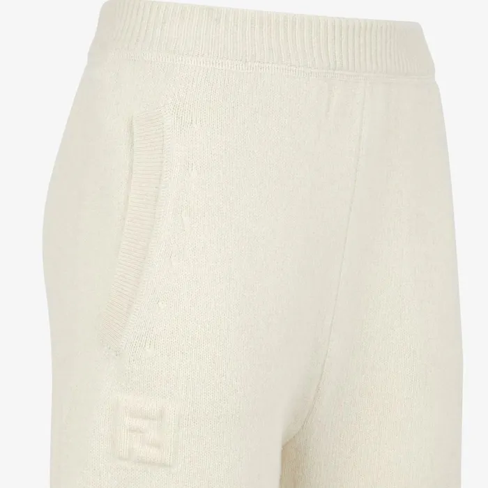 Fendi Knitwear Pants White Cashmere Pants 8211 Women