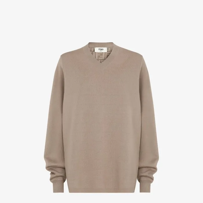 Fendi Knitwear Sweater Gray Wool Sweater 8211 Women