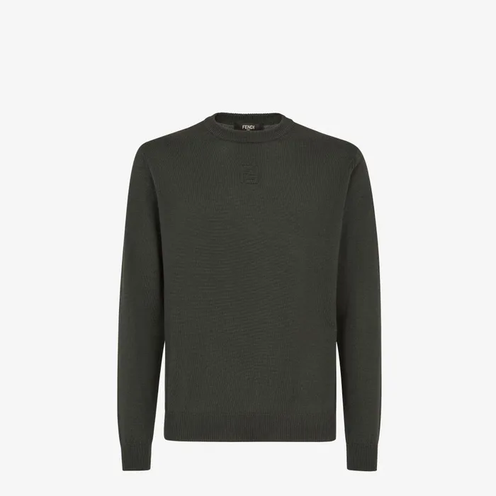 Fendi Knitwear Sweater Green Wool Pullover 8211 Men