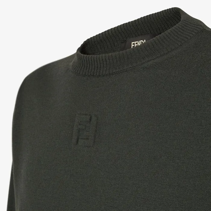 Fendi Knitwear Sweater Green Wool Pullover 8211 Men