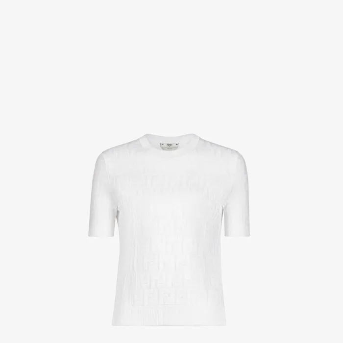 Fendi Knitwear Sweater White Viscose And Cotton Sweater 8211 Women