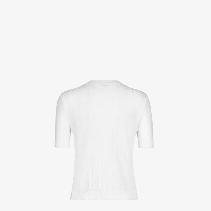 Fendi Knitwear Sweater White Viscose And Cotton Sweater 8211 Women