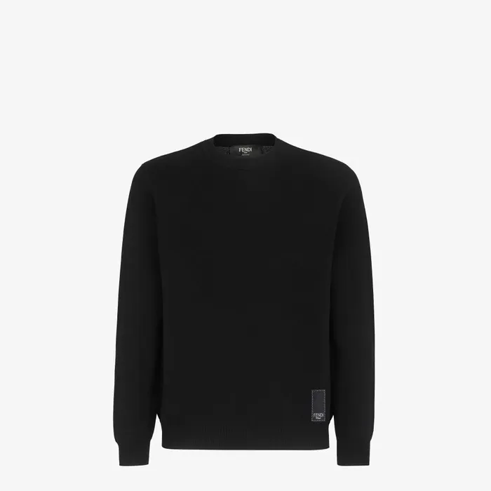 Fendi Knitwear Sweatshirt Black Fabric Sweatshirt 8211 Men