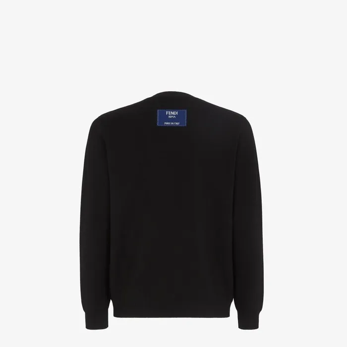 Fendi Knitwear Sweatshirt Black Fabric Sweatshirt 8211 Men
