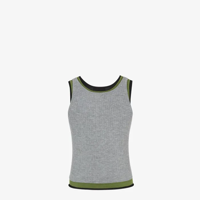 Fendi Knitwear Top Gray Wool Top 8211 Men