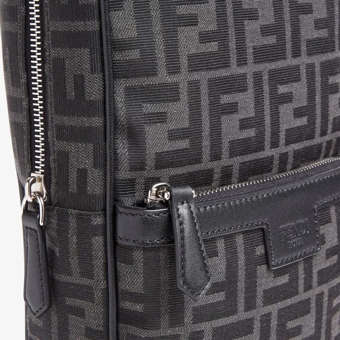 Fendi Messenger Bags OneShoulder Travel Backpack FF Jacquard Fabric Backpack 8211 Men