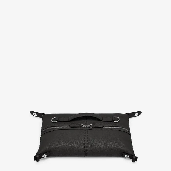 Fendi Messenger Bags Selleria Fendi Siesta Small Black Leather Selleria Bag With 266 Handsewn Topstitches 8211 Men