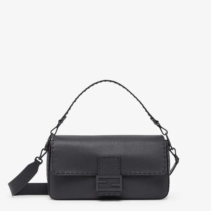 Fendi Messenger Bags Selleria Maxi Baguette Black Selleria Leather Bag 8211 Men Fendi Messenger Bags Selleria Maxi Baguette Black Selleria Leather Bag 8211 Men