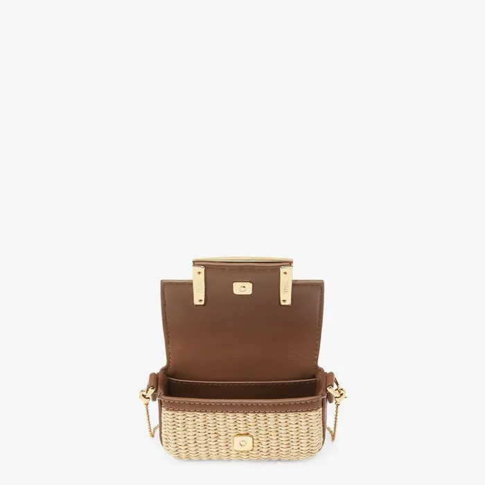 Fendi Miniature Bags Nano Baguette Charm Beige Cotton Fiber Charm 8211 Women