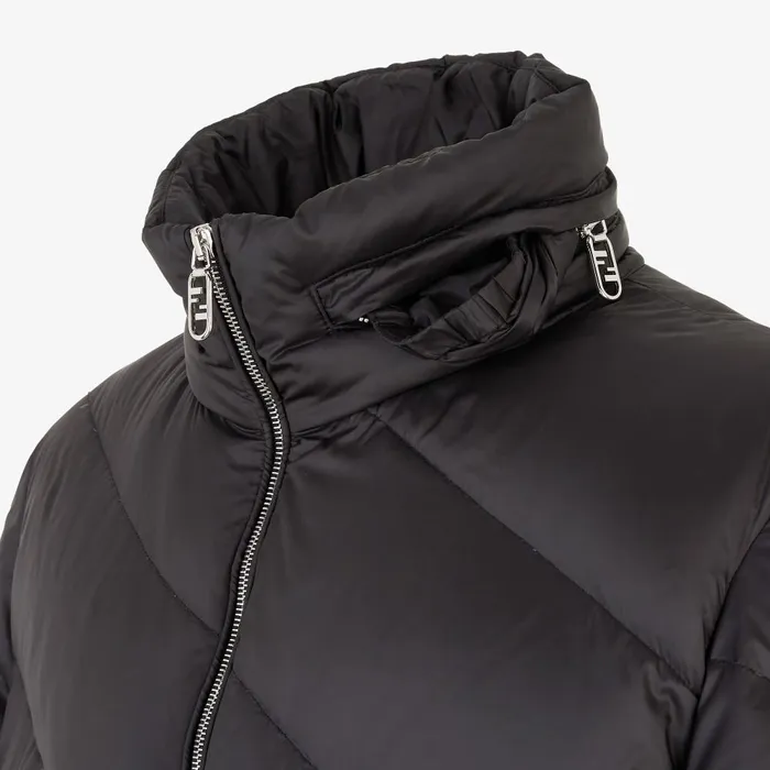 Fendi Outerwear Down Jacket Black Nylon Down Jacket 8211 Men