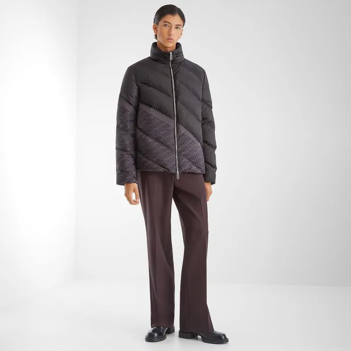Fendi Outerwear Down Jacket Black Nylon Down Jacket 8211 Men