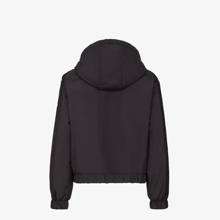 Fendi Outerwear Windbreaker Black Nylon Jacket 8211 Women