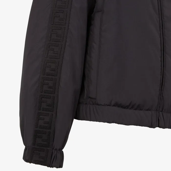 Fendi Outerwear Windbreaker Black Nylon Jacket 8211 Women