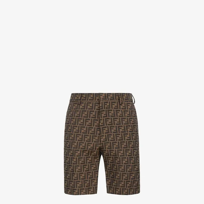 Fendi Pants and Shorts Bermudas Bermuda Pants In Brown Fabric 8211 Men