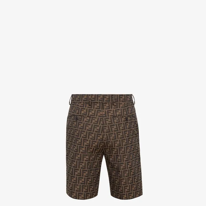 Fendi Pants and Shorts Bermudas Bermuda Pants In Brown Fabric 8211 Men