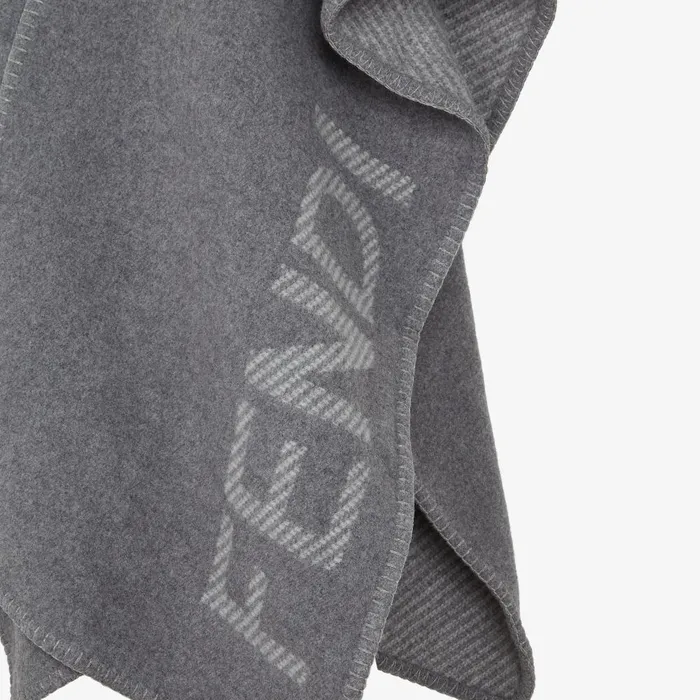 Fendi Scarves and Ponchos Fendi Poncho Gray Wool And Cashmere Poncho 8211 Women