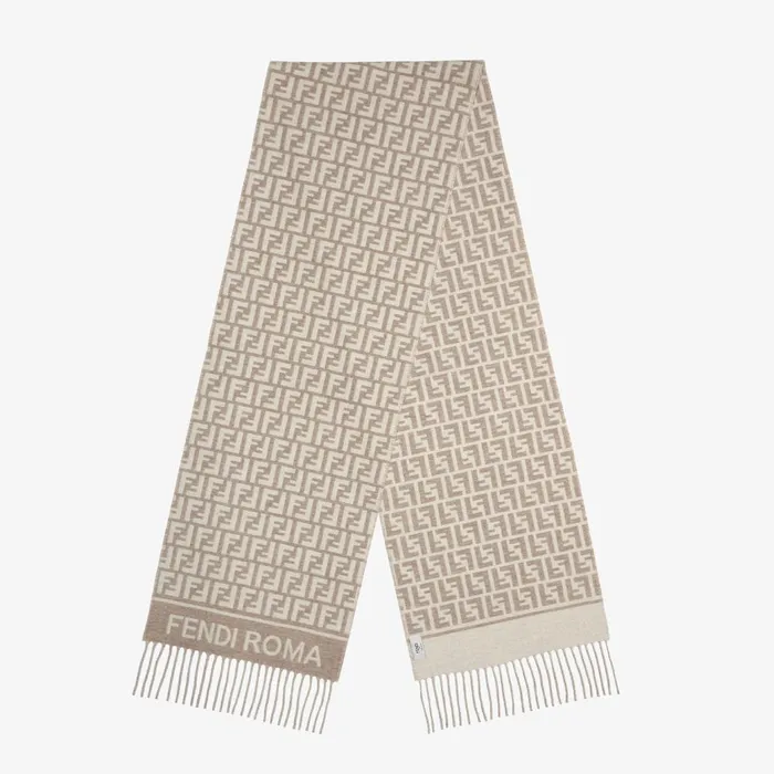 Fendi Scarves and Ponchos FF Scarf Dove Gray Wool And Cashmere Scarf 8211 Women Fendi Scarves and Ponchos FF Scarf Dove Gray Wool And Cashmere Scarf 8211 Women