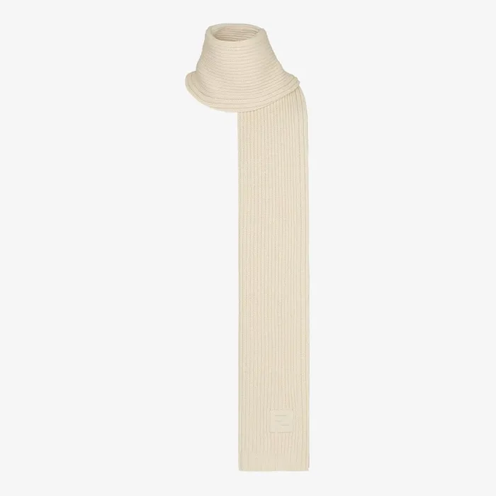 Fendi Scarves and Ponchos FF Scarf White Wool Scarf 8211 Women