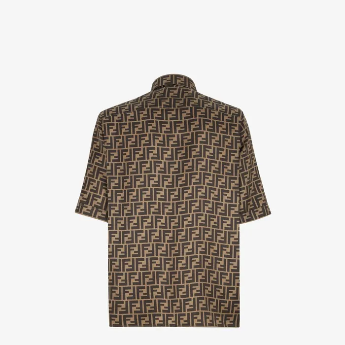 Fendi Shirts Shirt Brown Silk Shirt 8211 Men