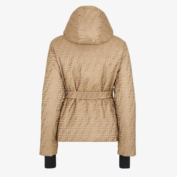 Fendi Skiwear Ski Jacket Beige FF Nylon Jacket 8211 Women