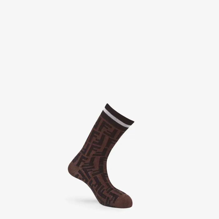 Fendi Socks Socks Brown Stretch Cotton Socks 8211 Men