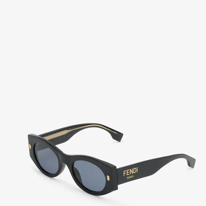 Fendi Sunglasses Fendi Roma Low Bridge Fit Black Acetate Sunglasses 8211 Women