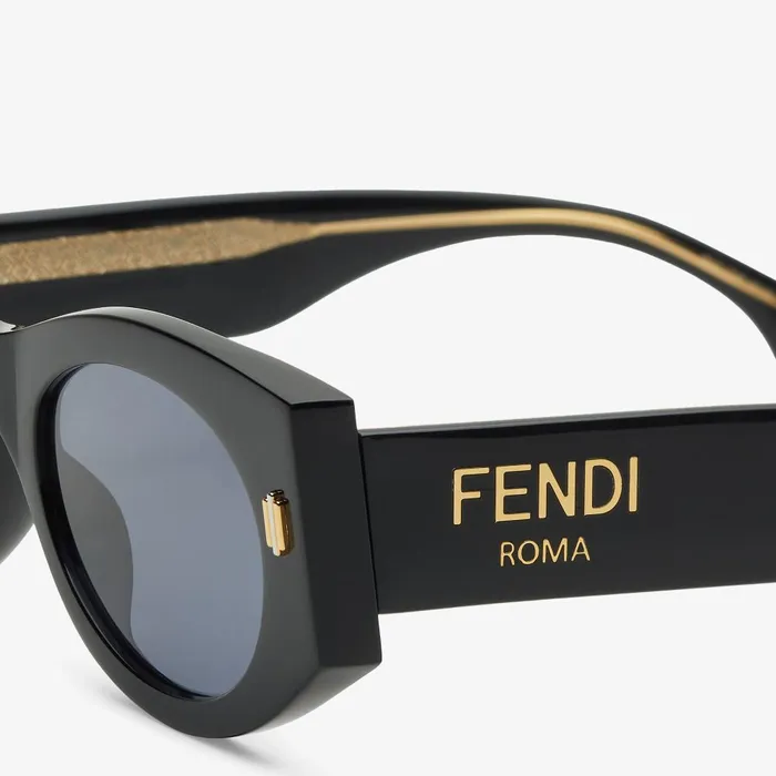 Fendi Sunglasses Fendi Roma Low Bridge Fit Black Acetate Sunglasses 8211 Women