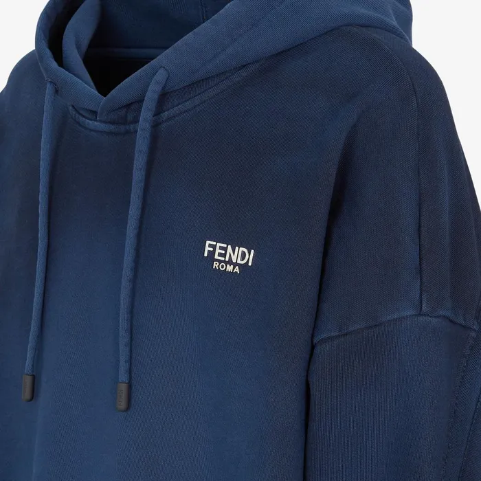 Fendi Sweatshirts Sweatshirt Blue Cotton Sweatshirt 8211 Men