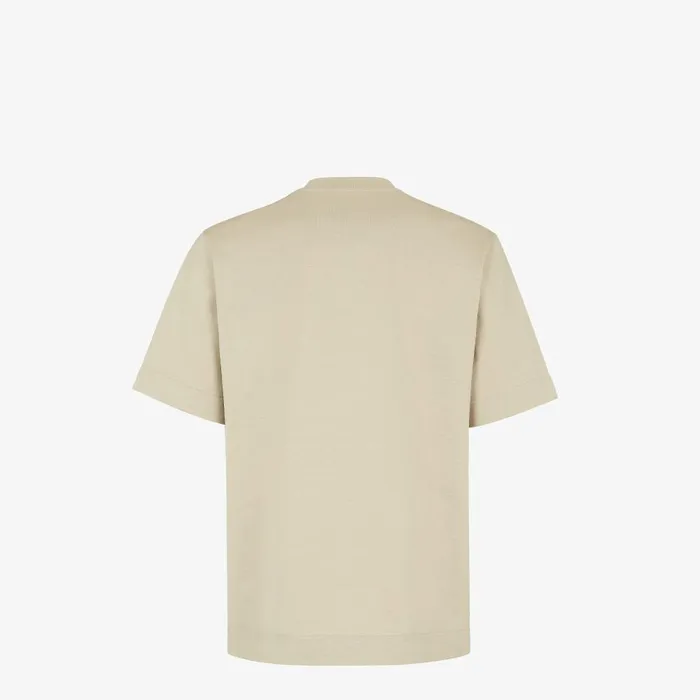 Fendi Tshirts and Polos TShirt Beige Cotton Tshirt 8211 Men
